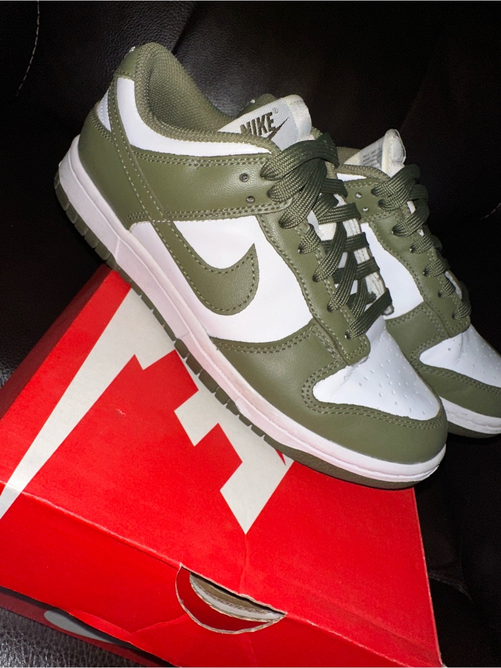 Nike Women's Dunk Low Olive Green White Sneakers